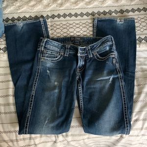 Silver boot cut jeans size 26 (length 33)